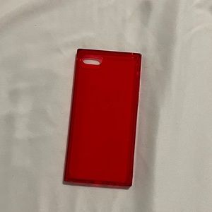 Red Transparent Square Phone Case iPhone 8